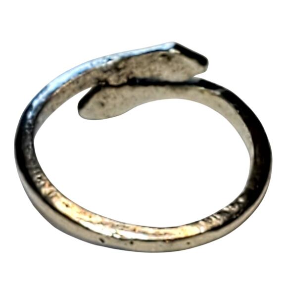 Silver Tone Snake Design Ring Sz 7 Unsigned - Picture 2 of 5